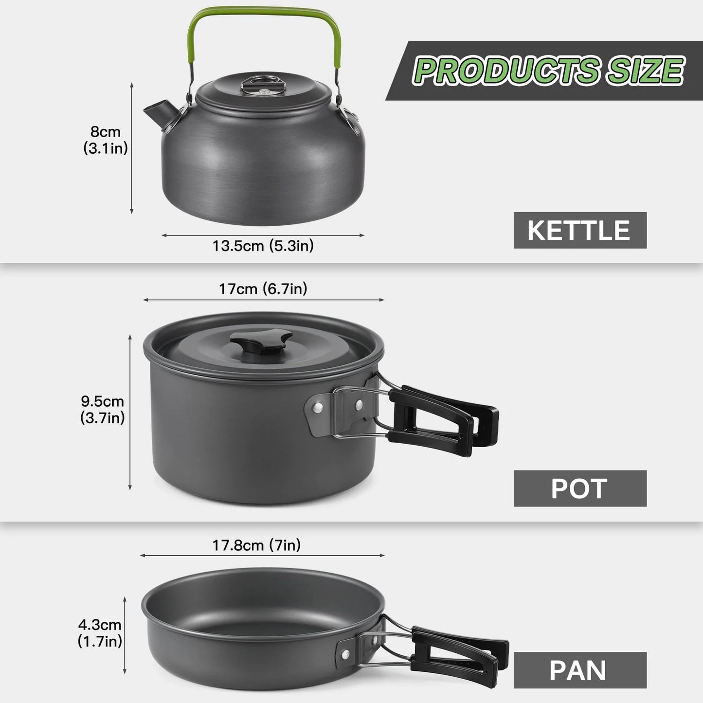 22Pc Complete Meal Time Camping Cookware Kit