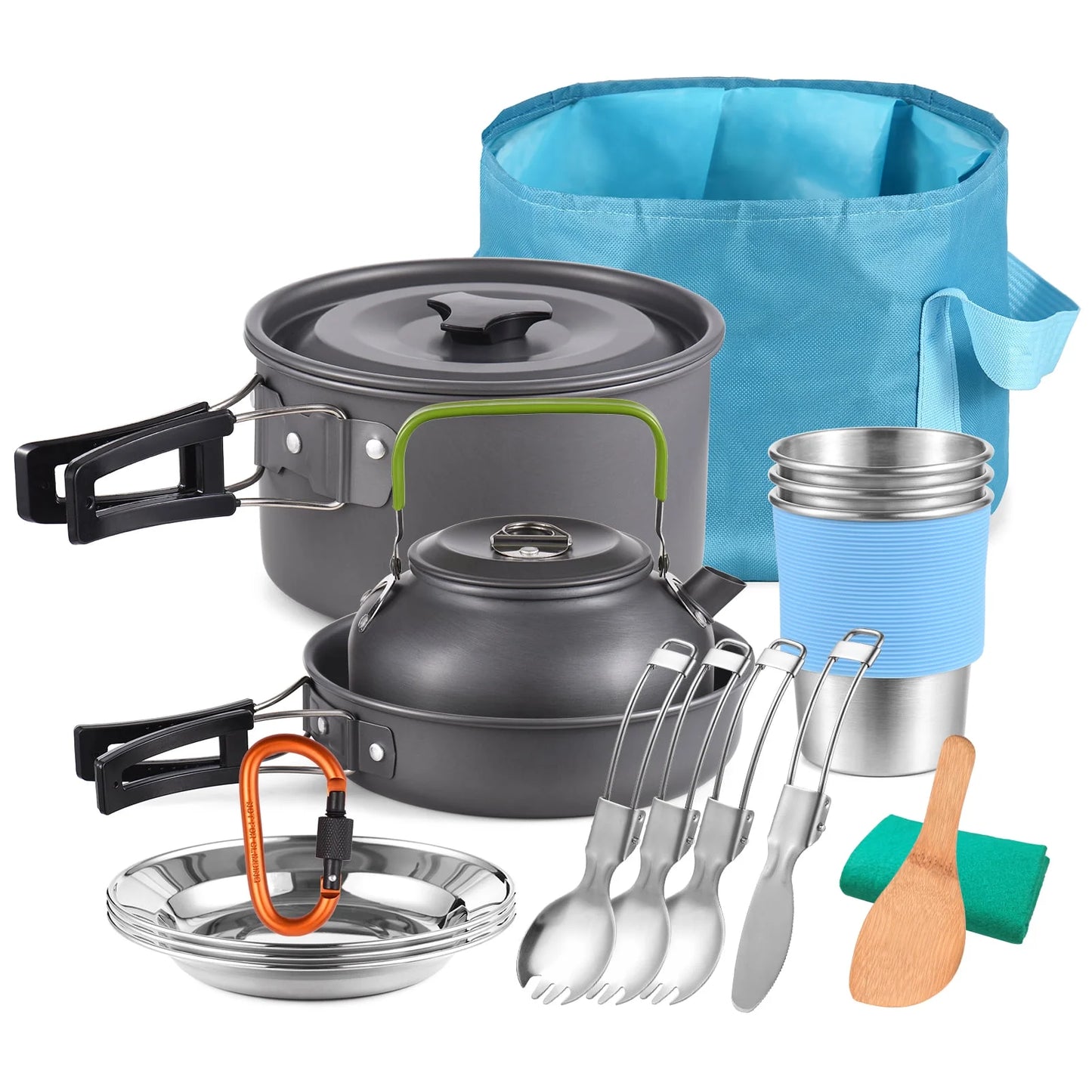 22Pc Complete Meal Time Camping Cookware Kit